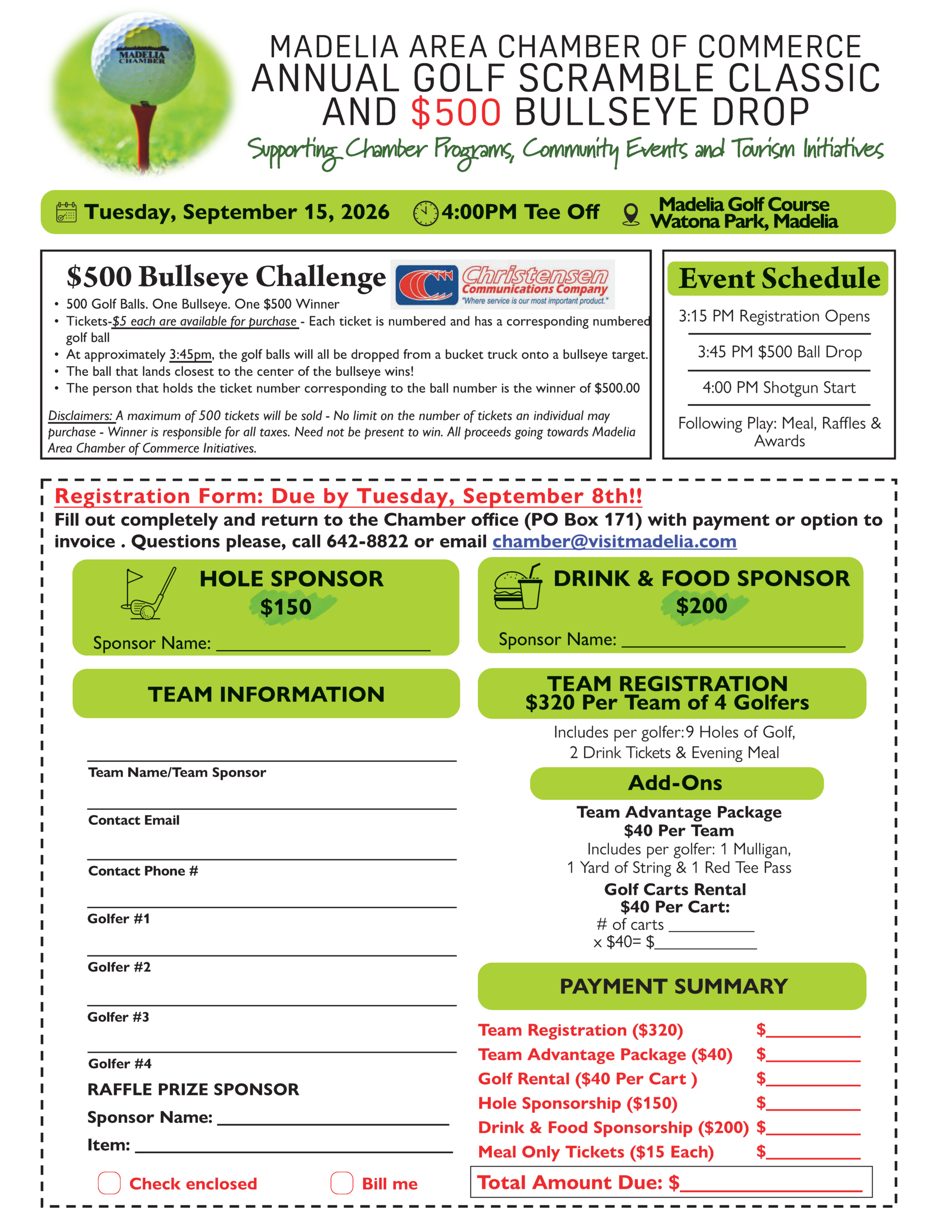 2026 Madelia Area Golf Scramble Registration Form scaled - Madelia Chamber of Commerce