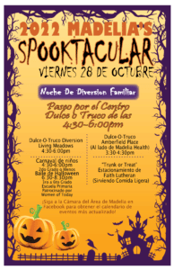 Spooktacular 2022 Spanish Poster - Madelia Chamber of Commerce