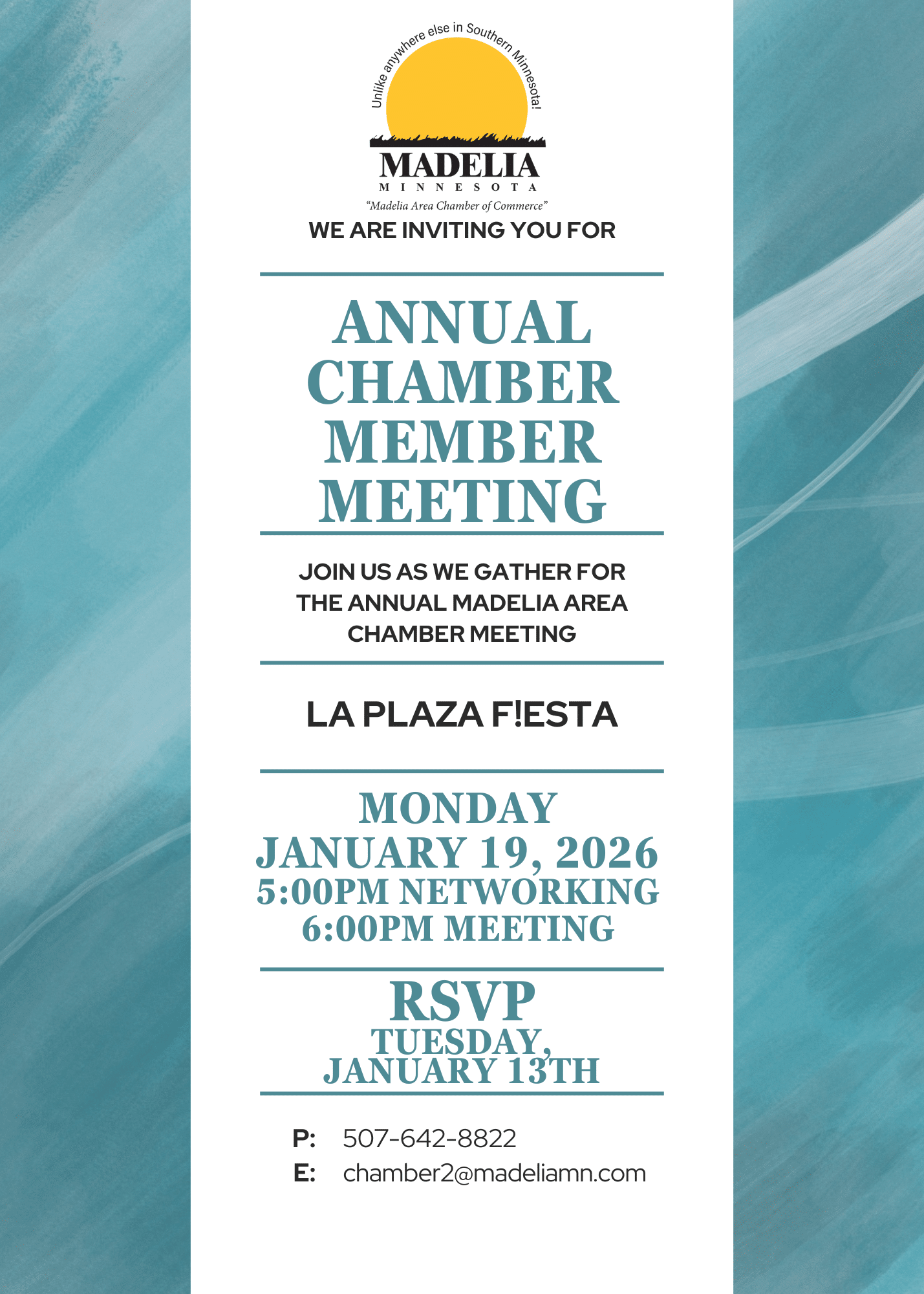annual Chamber Member Meeting - Madelia Chamber of Commerce