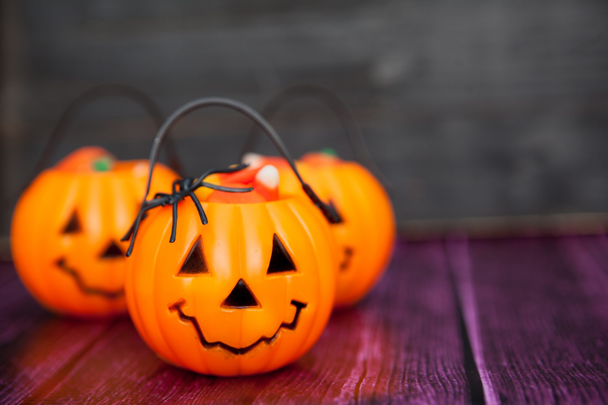 Halloween Candy Background with Copy Space